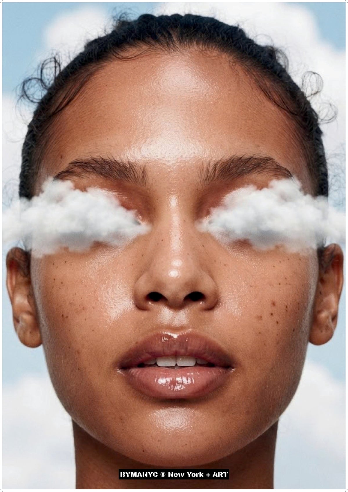 POSTER of ART AVANT-GARDE - THE DREAMING SKIES - Face Portrait with Cloud Eyes - BYMANYC ® New York + ART