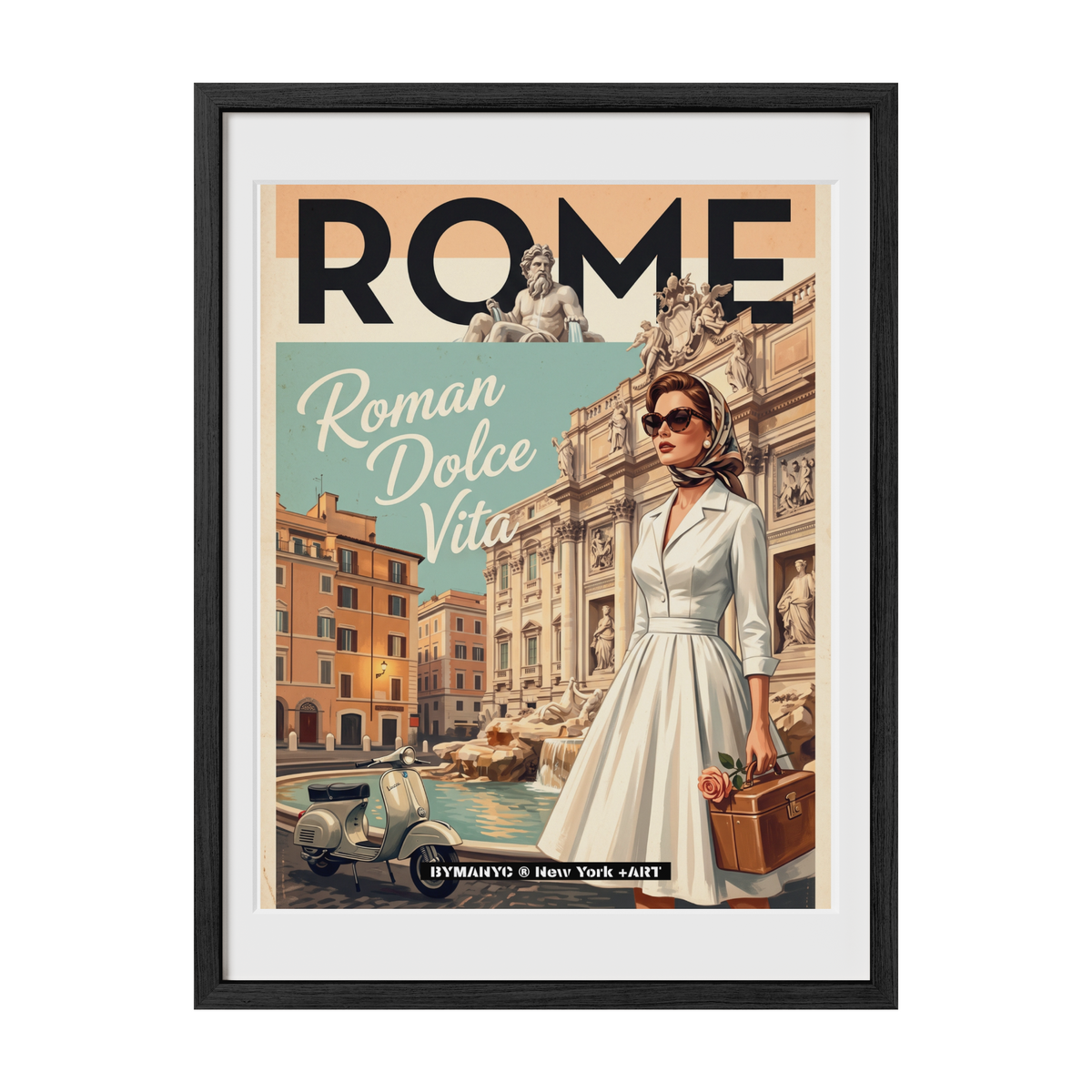 POSTER of VINTAGE ART - ROMAN DOLCE VITA BYMANYC ® New York + ART