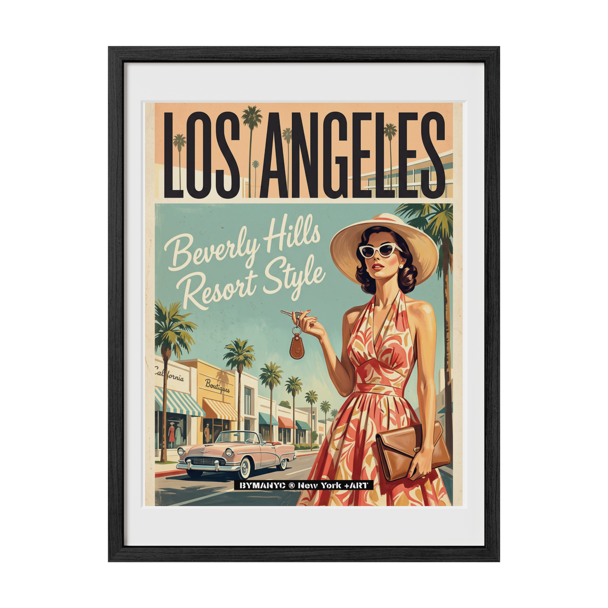 POSTER of VINTAGE ART - BEVERLY HILLS RESORT STYLE + BYMANYC ® New York ART