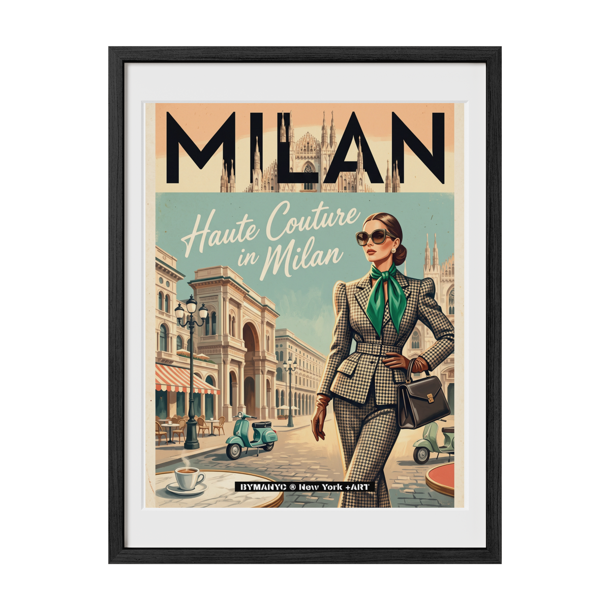 POSTER of VINTAGE ART - HAUTE COUTURE IN MILAN BYMANYC ® New York + ART