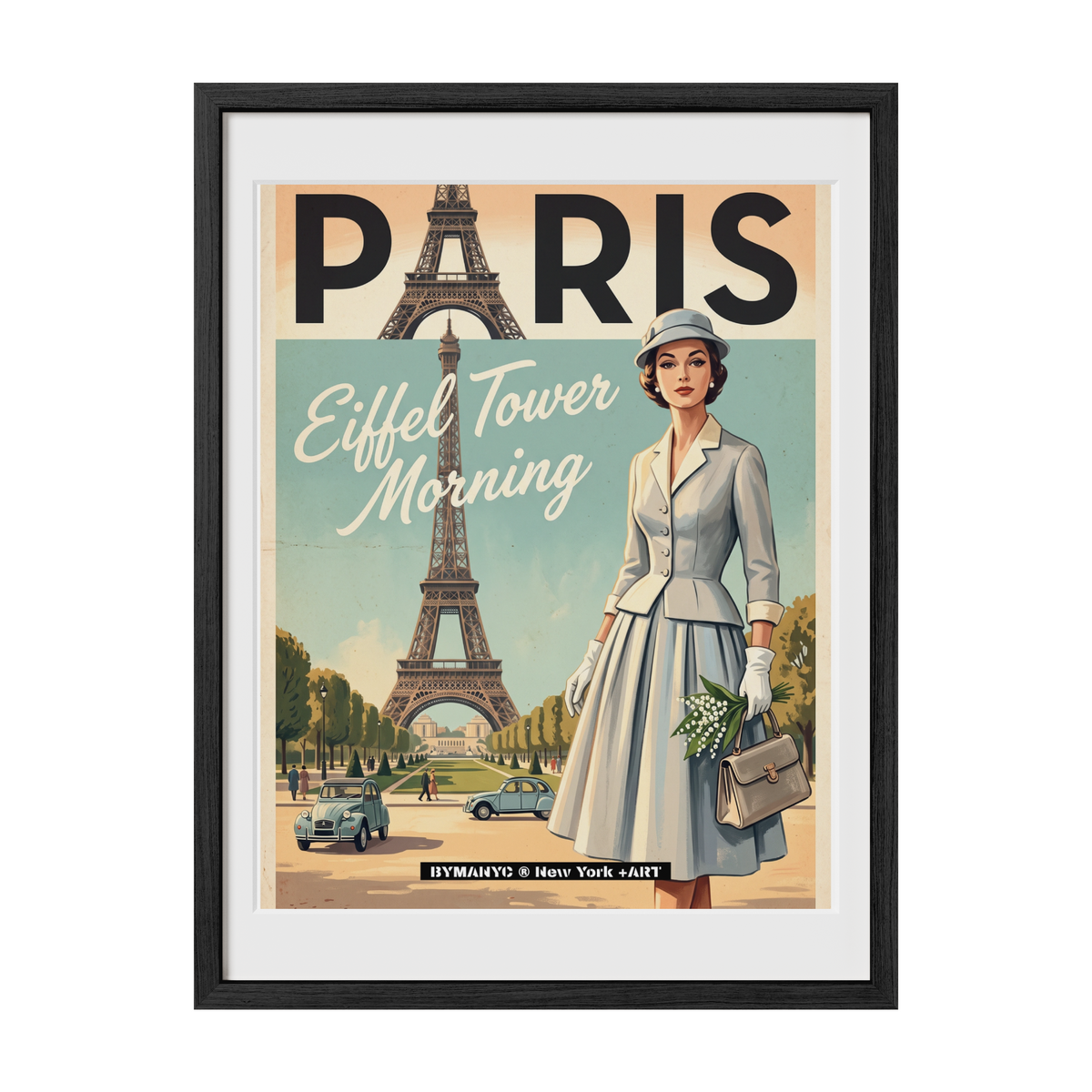 POSTER of VINTAGE ART - EIFFEL TOWER MORNING BYMANYC ® New York + ART