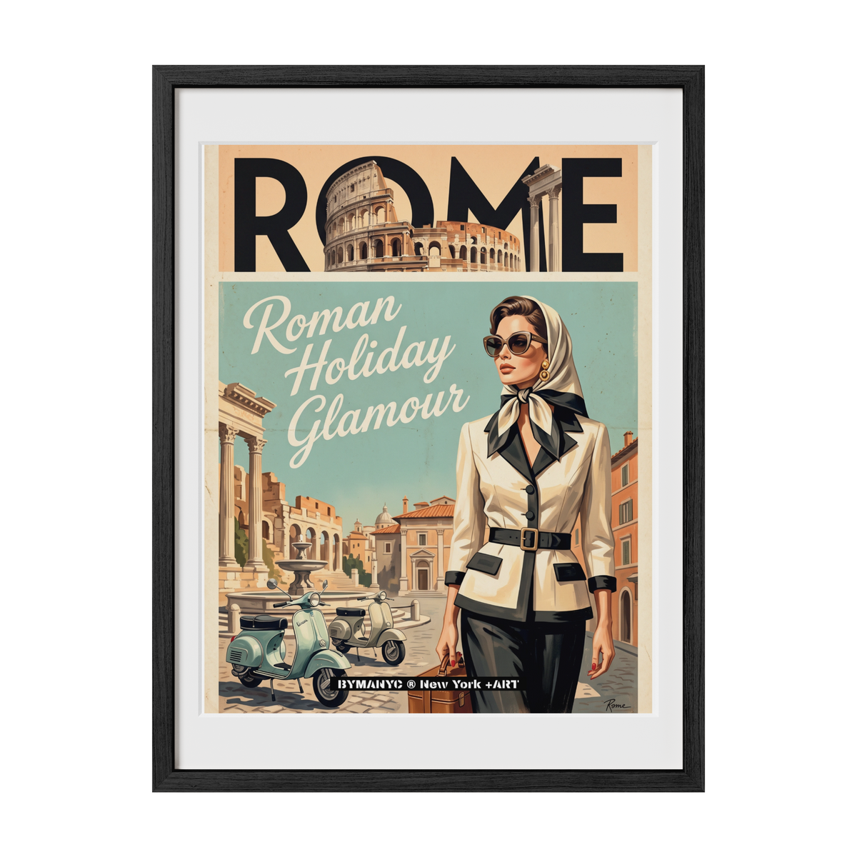 POSTER of VINTAGE ART - ROMAN HOLIDAY GLAMOUR BYMANYC ® New York + ART
