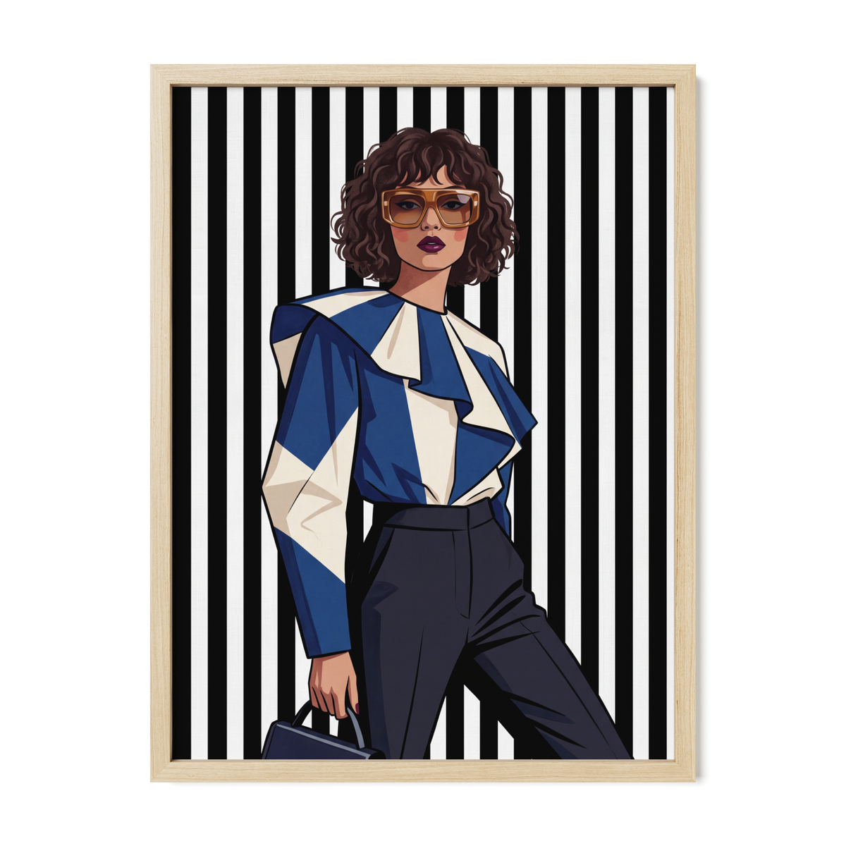 POSTER of POP ART - THE AVALANCHE BLUE - Blue Geometric Blouse - BYMANYC ® New York ART