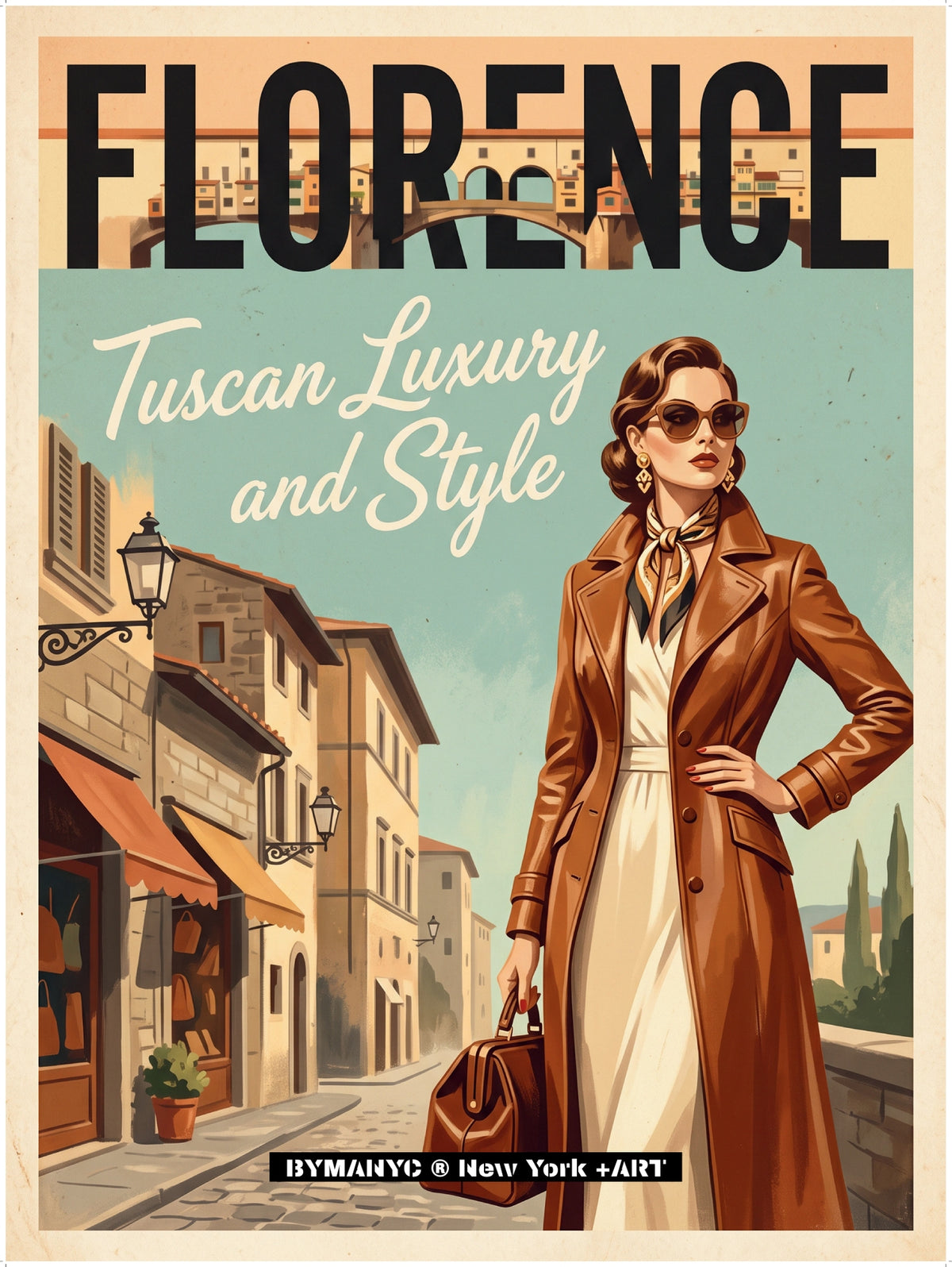 POSTER of VINTAGE ART - TUSCAN LUXURY AND STYLE BYMANYC ® New York + ART