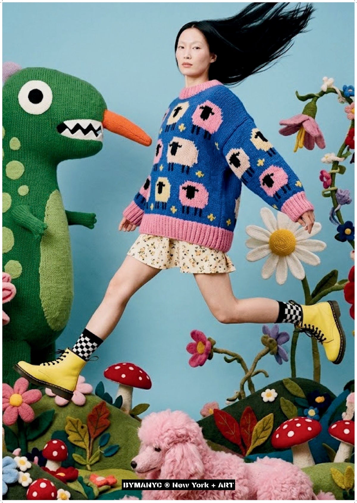 POSTER of ART SURREALISM - THE WOVEN DREAMSCAPE - Limited Edition Surreal Composition with Felt Creatures and Floating Playfulness - BYMANYC ® New York + ART