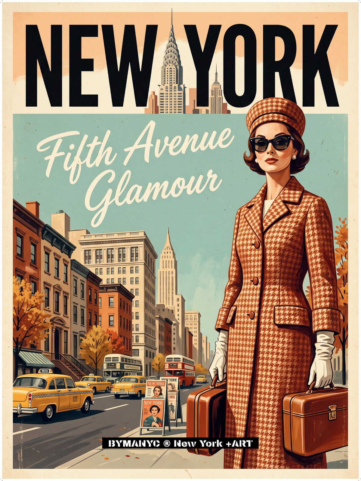 POSTER of VINTAGE ART - FIFTH AVENUE GLAMOUR BYMANYC ® New York + ART