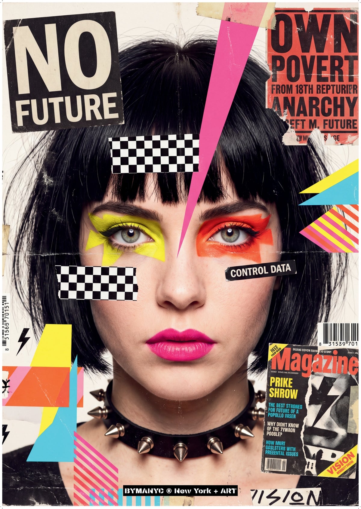 POSTER of ART VANGUARD - CYBERNETIC MANIFESTO - Post-Industrial Punk Collage and Typography - BYMANYC ® New York + ARTV
