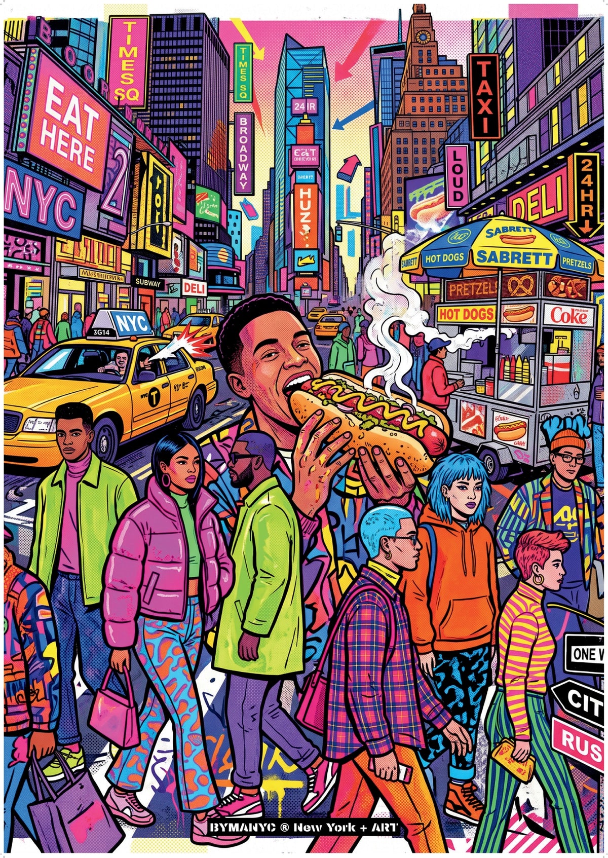 POSTER of ART NYC - TIMES SQUARE - Iconic NYC Street Scene BYMANYC ® New York + ART Limited Edition