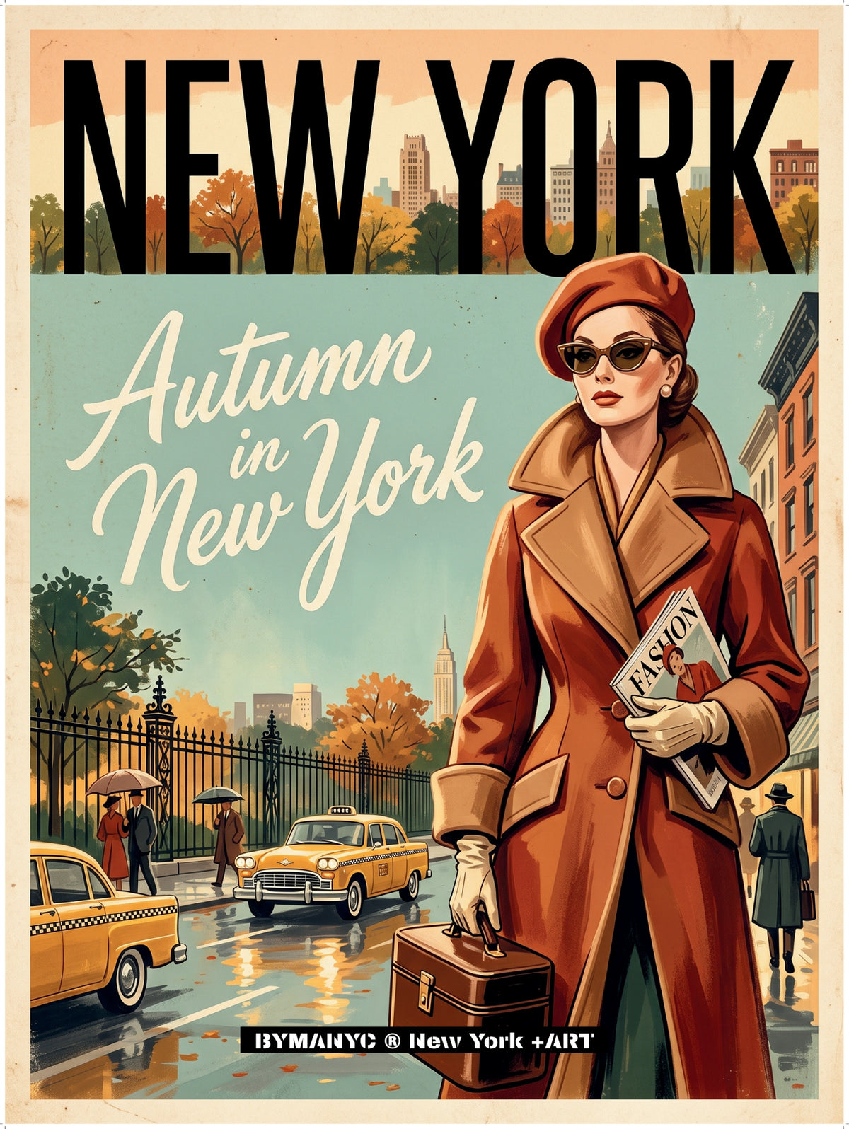 POSTER of VINTAGE ART - AUTUMN IN NEW YORK BYMANYC ® New York + ART