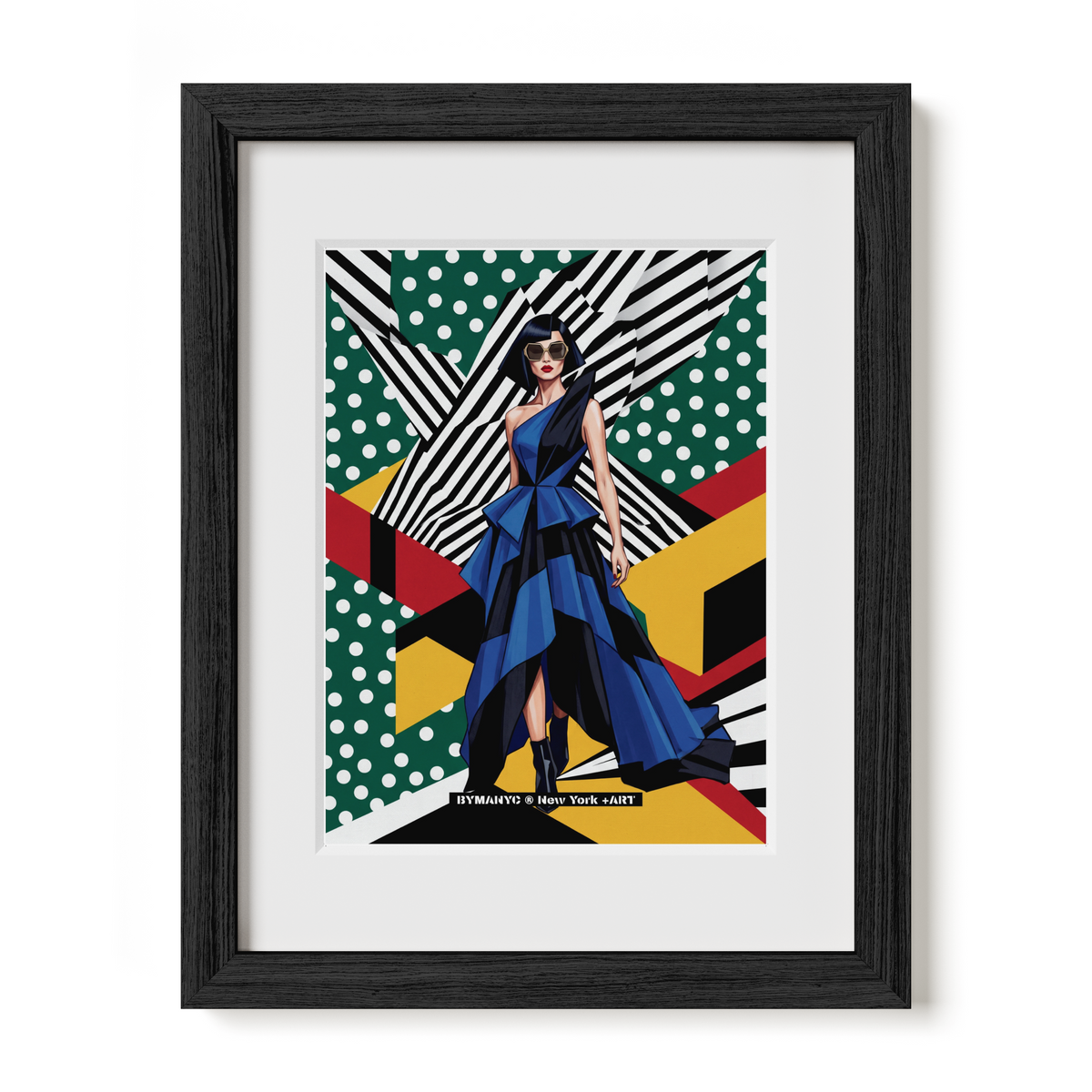 POSTER of POP ART - THE KINETIC SINK - Sapphire Blue and Black Gown - BYMANYC ® New York + ART