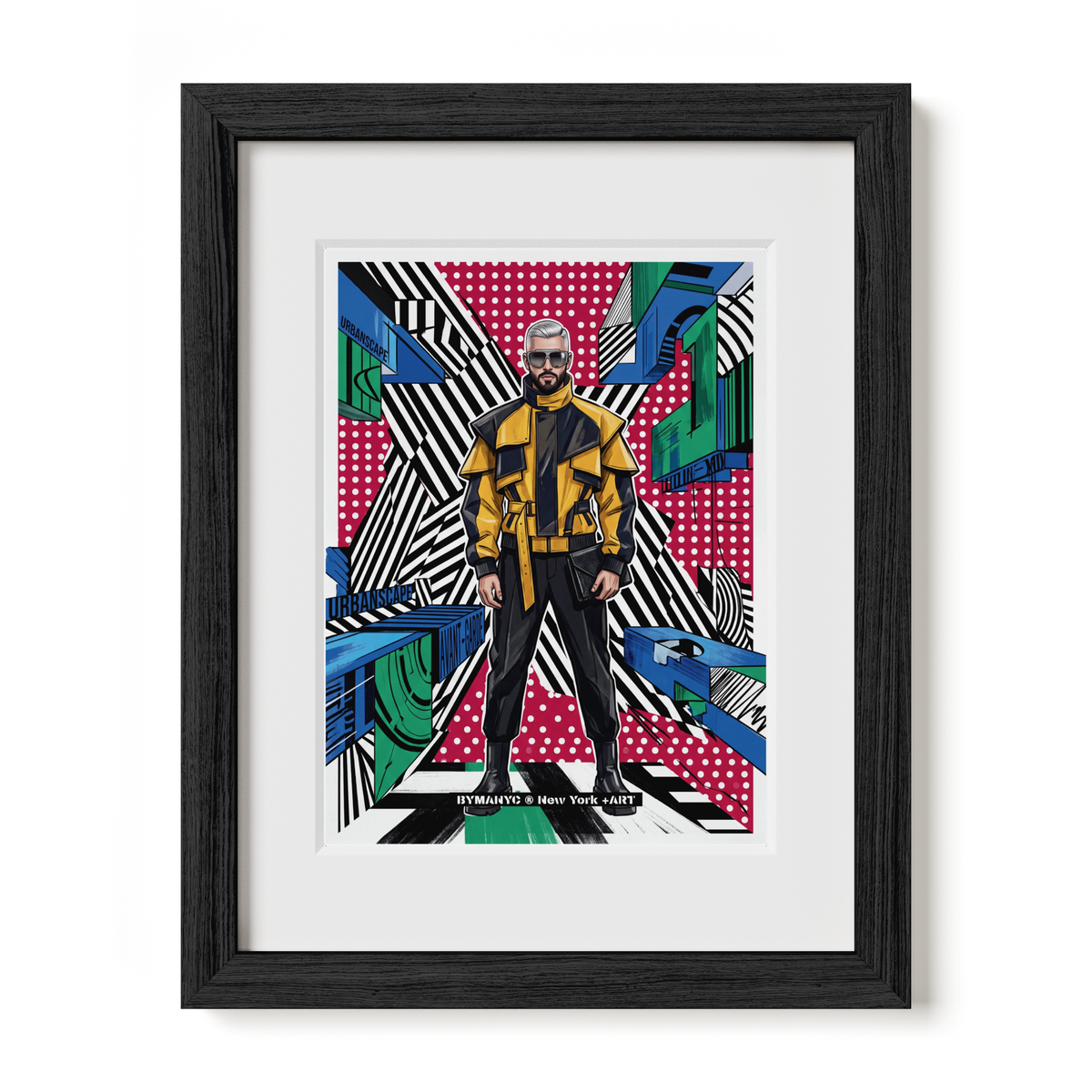POSTER of POP ART - THE URBAN ARCHITECT - Mustard Yellow and Black Bomber - BYMANYC ® New York + ART