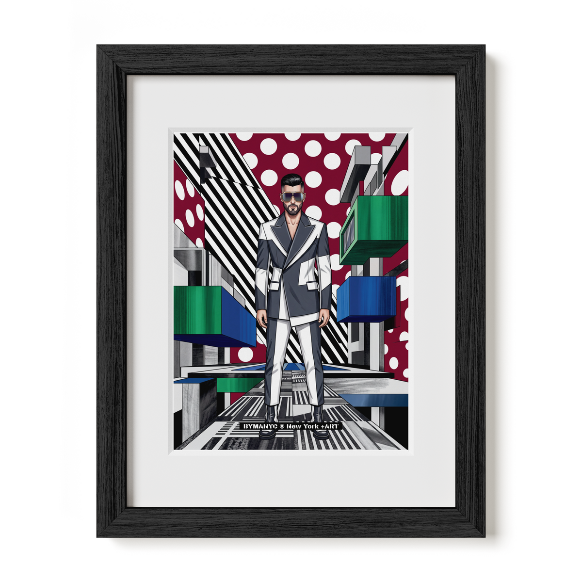 POSTER of POP ART - THE MONOCHROME GEOMETRY - Black and White Architectural Suit - BYMANYC ® New York + ART