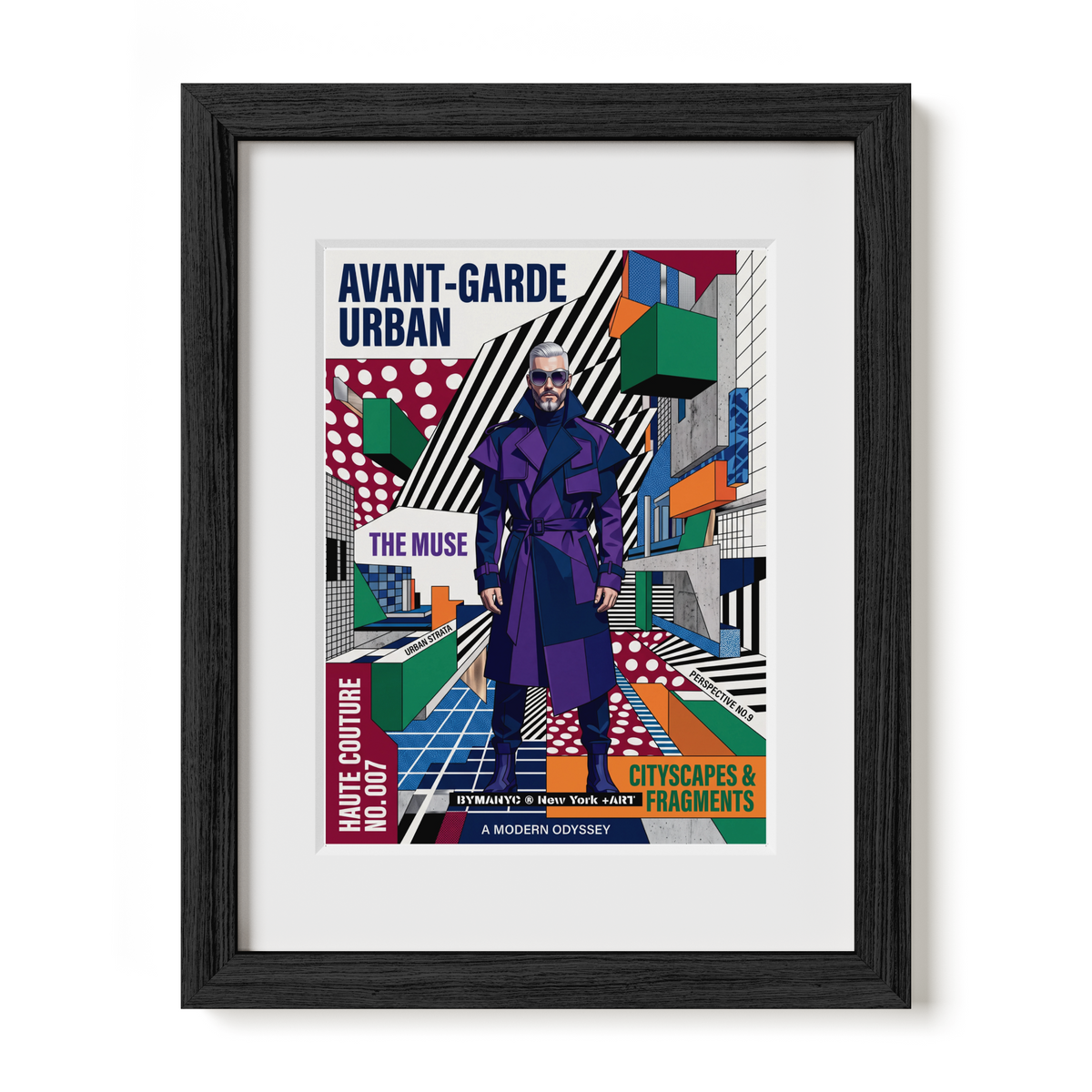 POSTER of POP ART - THE URBAN ODYSSEY - Deep Violet and Indigo Trench - BYMANYC ® New York + ART