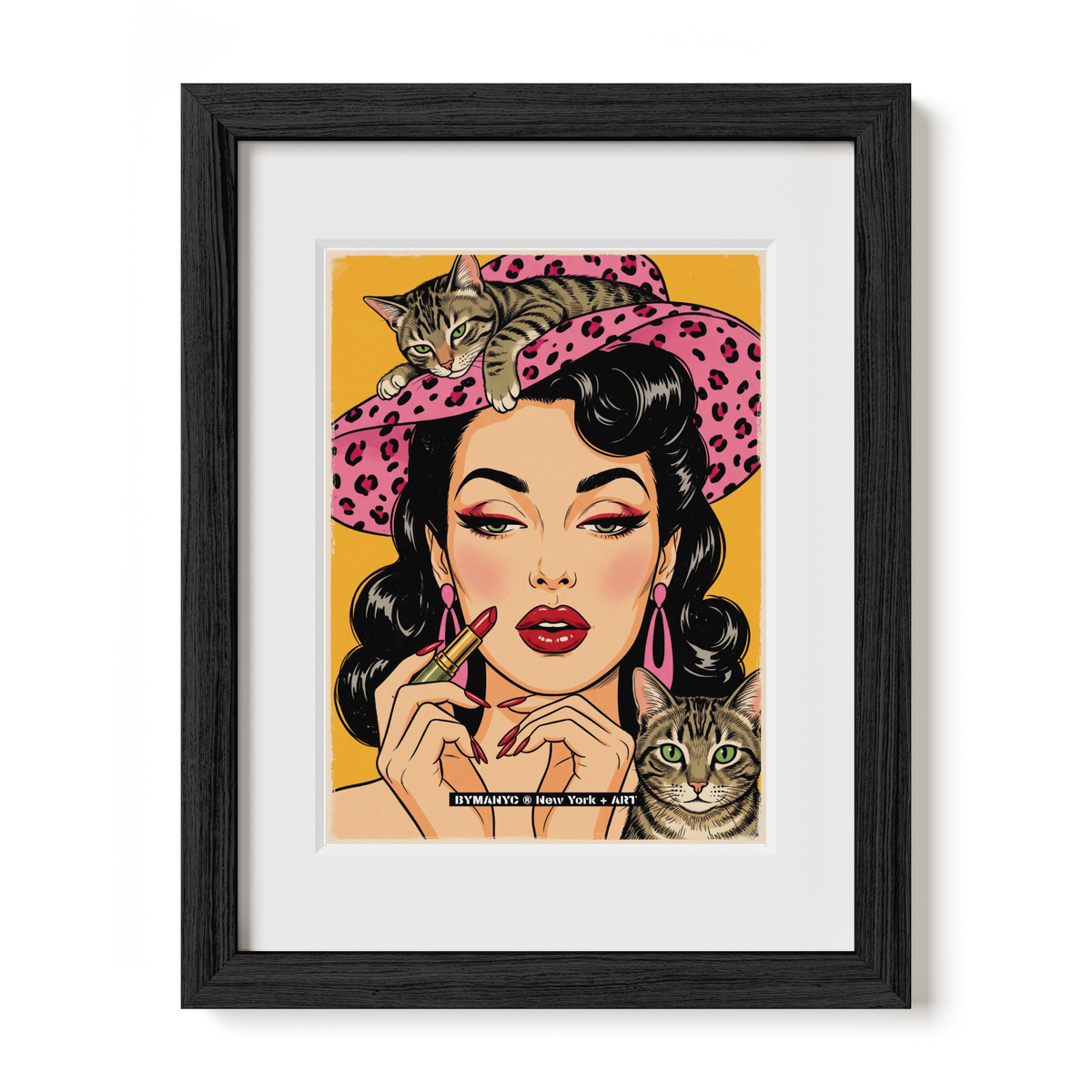 POSTER of ART AVANT-GARDE - VINTAGE TABBY CAT - Pop Art Retro Portrait - BYMANYC ® New York + ART