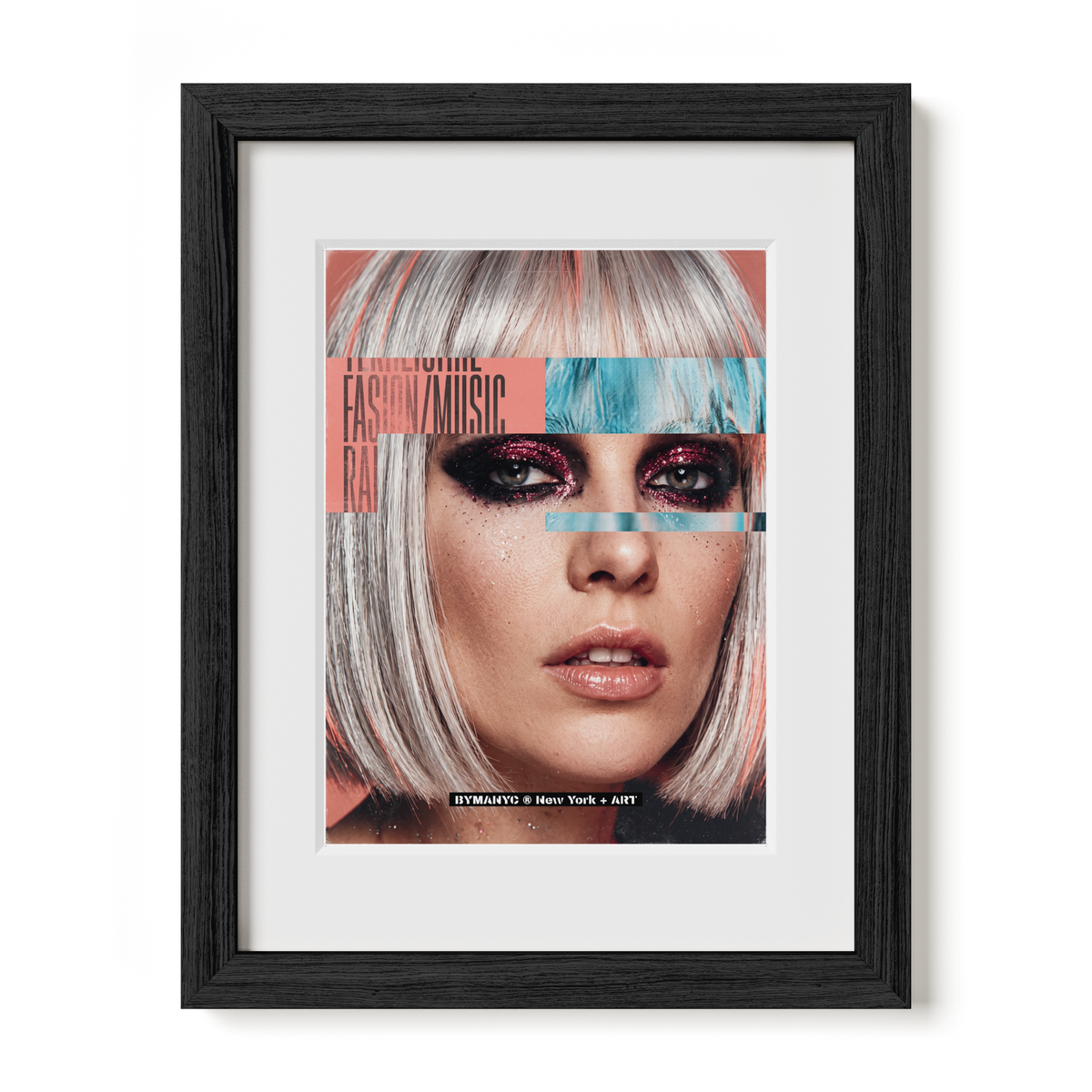 POSTER of ART AVANT-GARDE - GLITCH SPARKLE BOB - Avant-Garde Digital Glitch Portrait - BYMANYC ® New York + ART