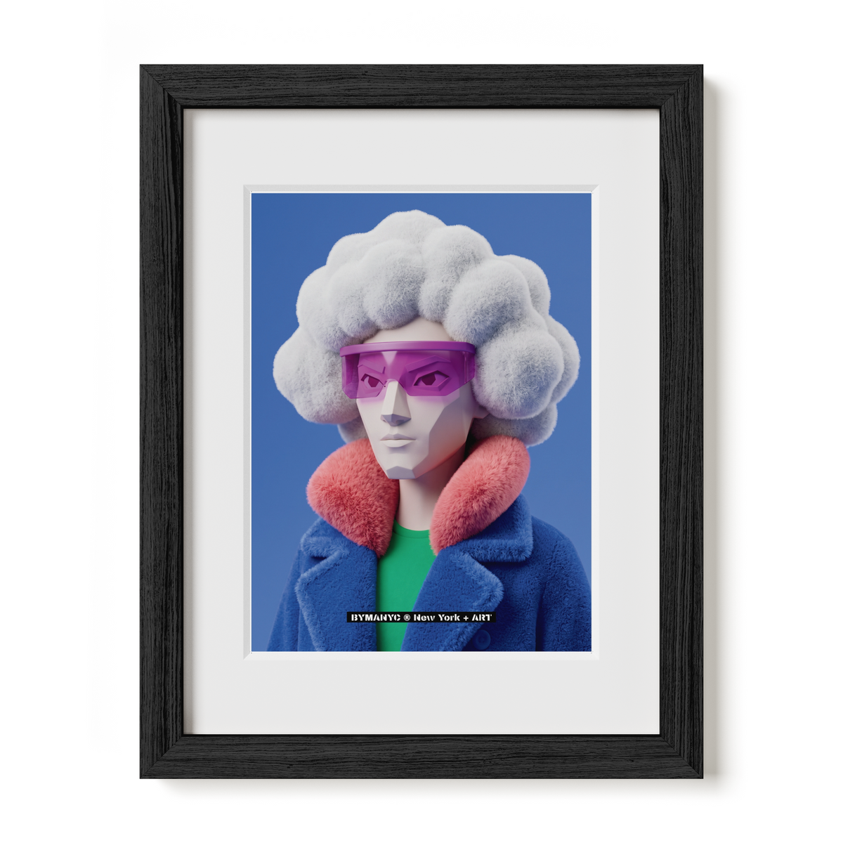 POSTER of ART AVANT-GARDE - CLOUD HAIR - Futuristic Glasses Portrait - BYMANYC ® New York + ART
