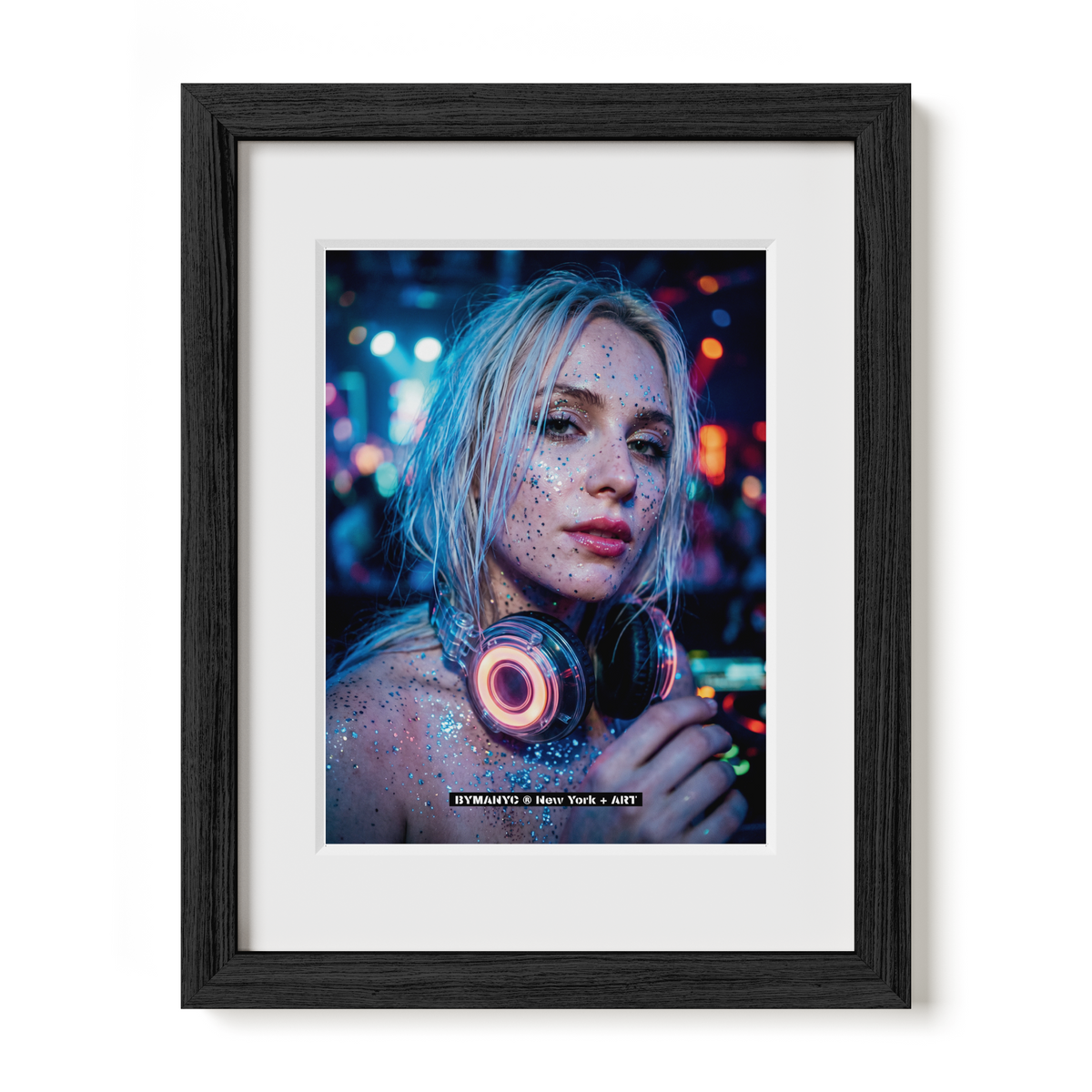 POSTER of ART AVANT-GARDE - DJ NEON GLOW - Electronic Music Portrait - BYMANYC ® New York + ART