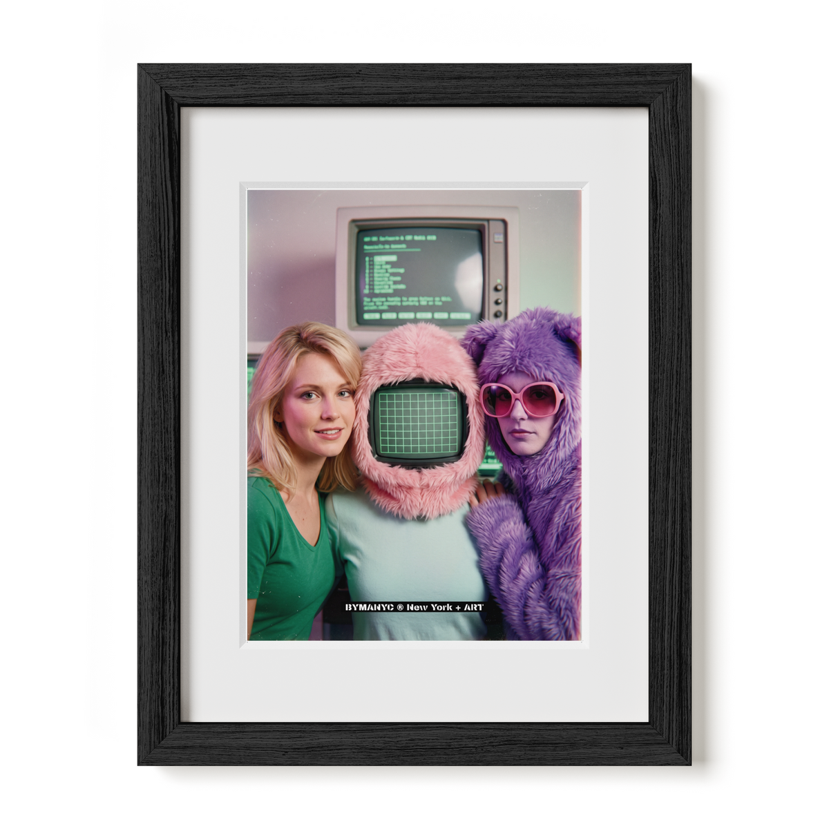 POSTER of ART AVANT-GARDE - RETRO FUTURISTIC GROUP - Portrait with Screens and Plush - BYMANYC ® New York + ART