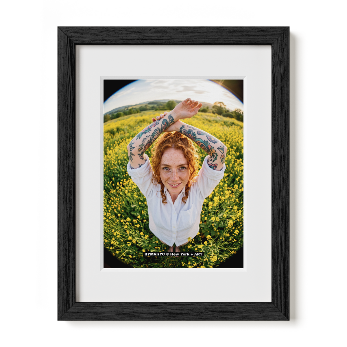 POSTER of ART AVANT-GARDE - TATTOOED FLOWER FIELD - Redheaded Woman Portrait - BYMANYC ® New York + ART