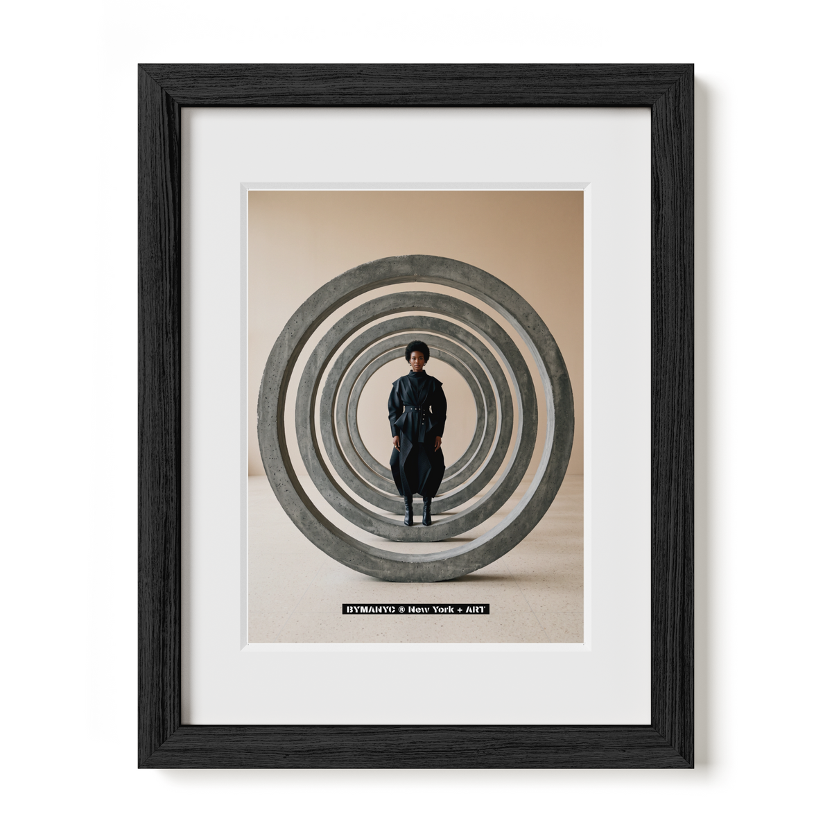 POSTER of ART AVANT-GARDE - CONCRETE CIRCLES - Minimalist Architectural Sculpture Portrait - BYMANYC ® New York + ART