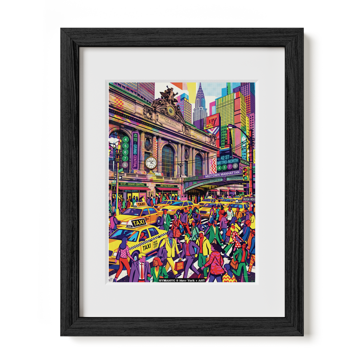 POSTER of ART NYC - GRAND CENTRAL TERMINAL - Midtown Manhattan Rush Hour BYMANYC ® New York + ART Limited Edition
