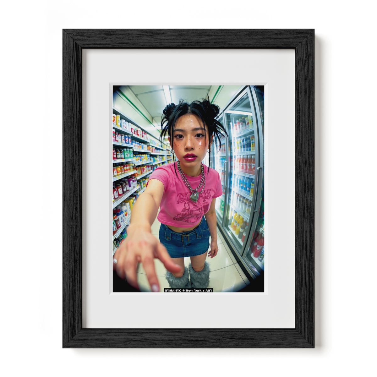 POSTER of ART FASHION - CONVENIENCE STORE Y2K VIBES - Editorial Fisheye Snapshot of Urban Youth Culture - BYMANYC ® New York + ART