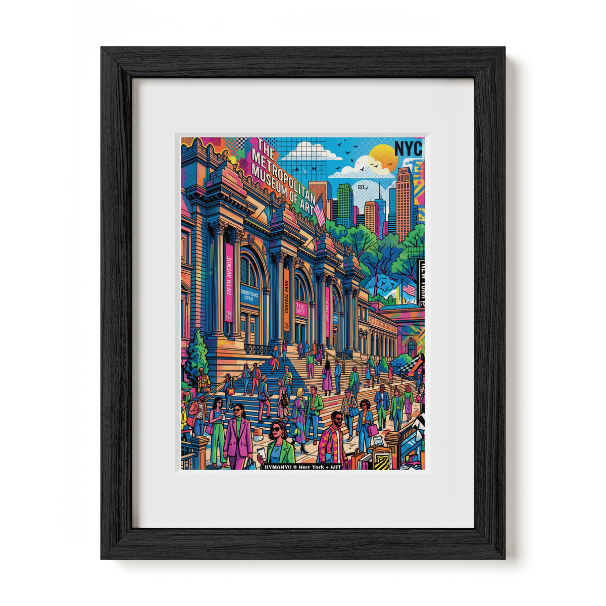 POSTER of ART NYC - THE METROPOLITAN MUSEUM OF ART - Fifth Avenue Cultural Landmark BYMANYC ® New York + ART Limited Edition