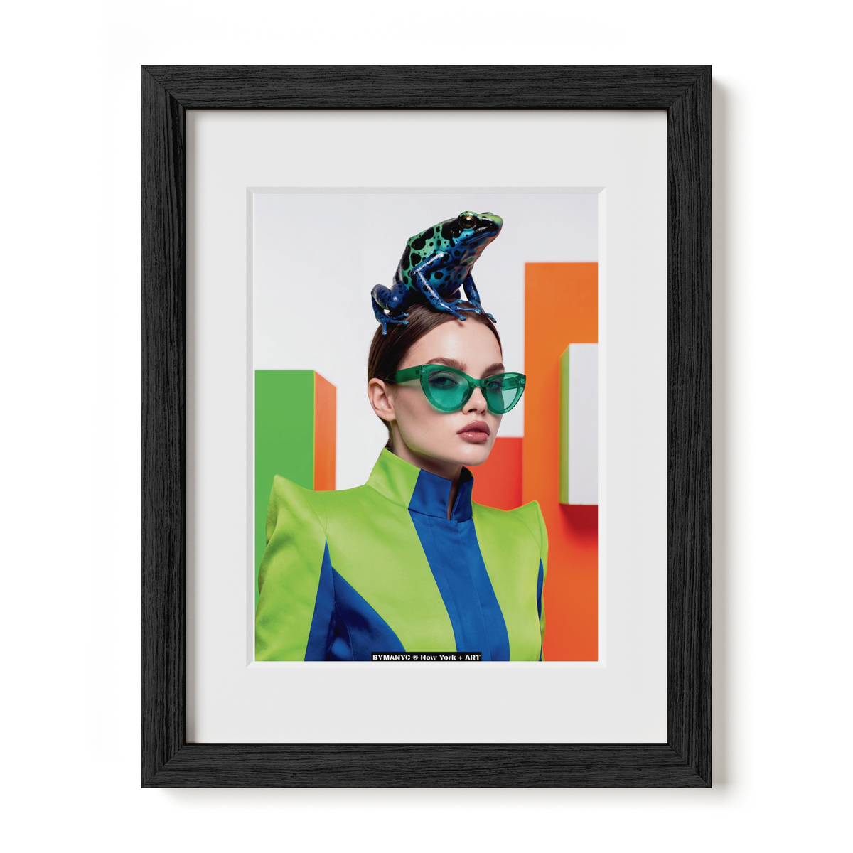 POSTER OF ART FASHION - THE VENOMOUS VOGUE - High-Fashion Edition with Dart Frog Aesthetics and Color-Block Geometry - BYMANYC ® New York + ART