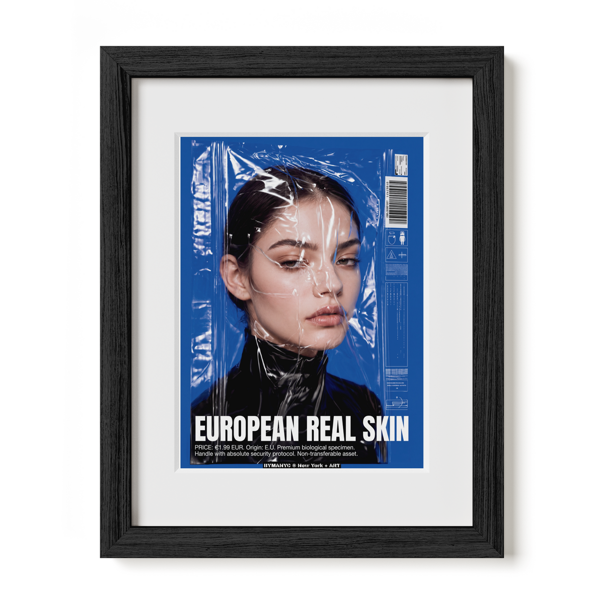 POSTER of ART CONCEPTUAL - THE EUROPEAN SPECIMEN - Limited Edition Plastic-Wrapped Human Commodity Artwork - BYMANYC ® New York + ART