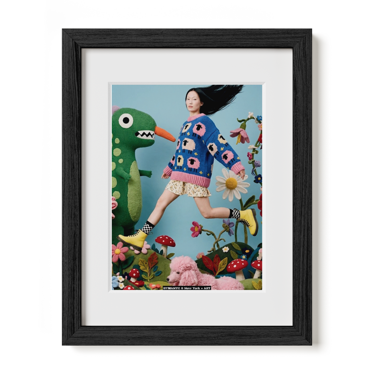 POSTER of ART SURREALISM - THE WOVEN DREAMSCAPE - Limited Edition Surreal Composition with Felt Creatures and Floating Playfulness - BYMANYC ® New York + ART