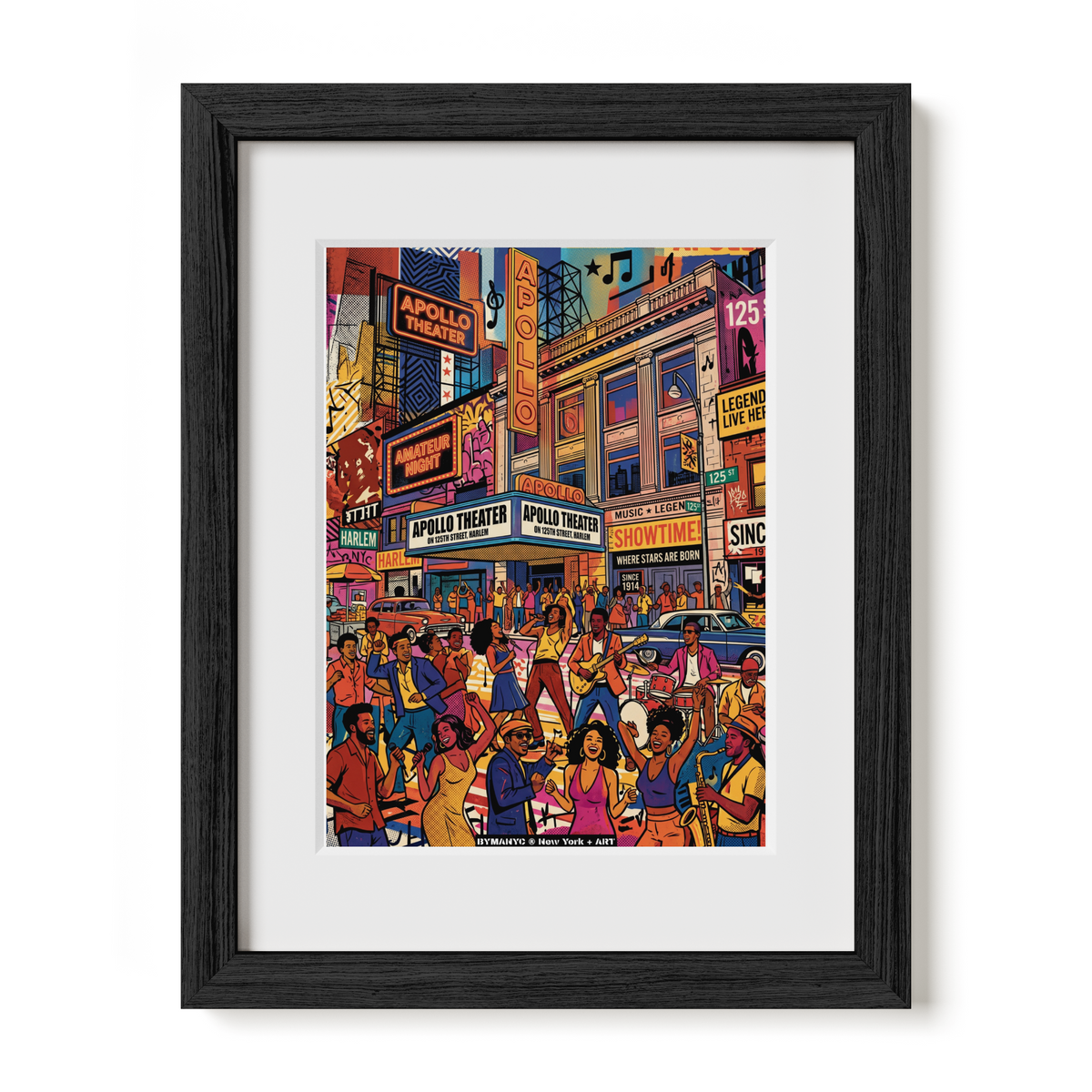 POSTER of ART NYC - APOLLO THEATER - Harlem Cultural Landmark and Music Legend BYMANYC ® New York + ART Limited Edition