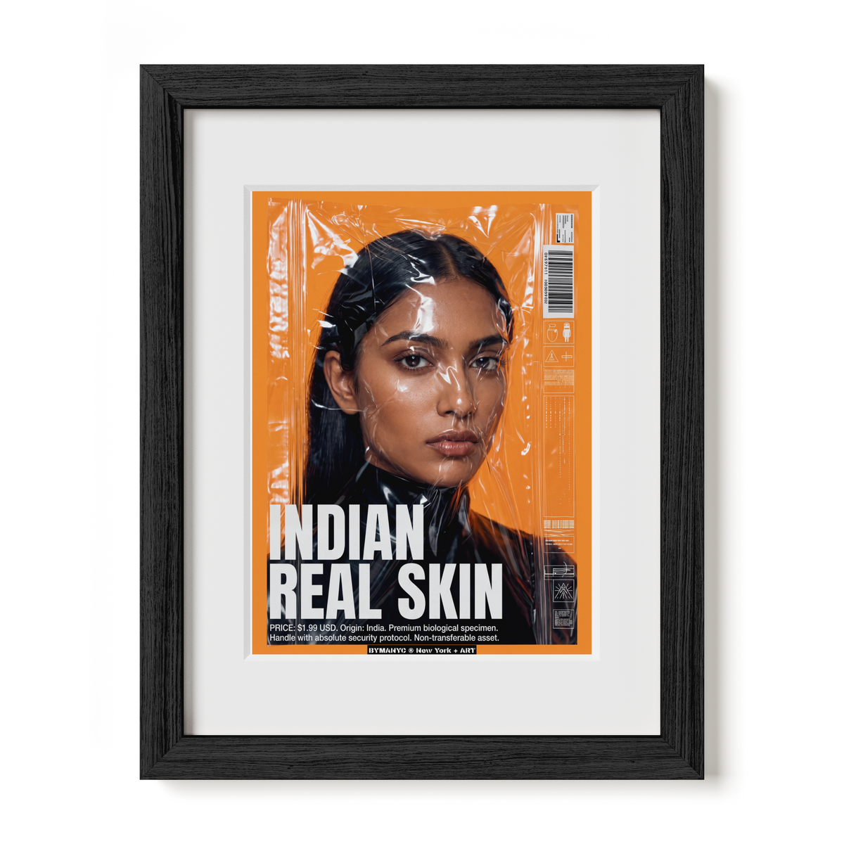 POSTER of ART CONCEPTUAL - THE ASIAN SPECIMEN - Limited Edition Plastic-Wrapped Human Commodity Artwork - BYMANYC ® New York + ART