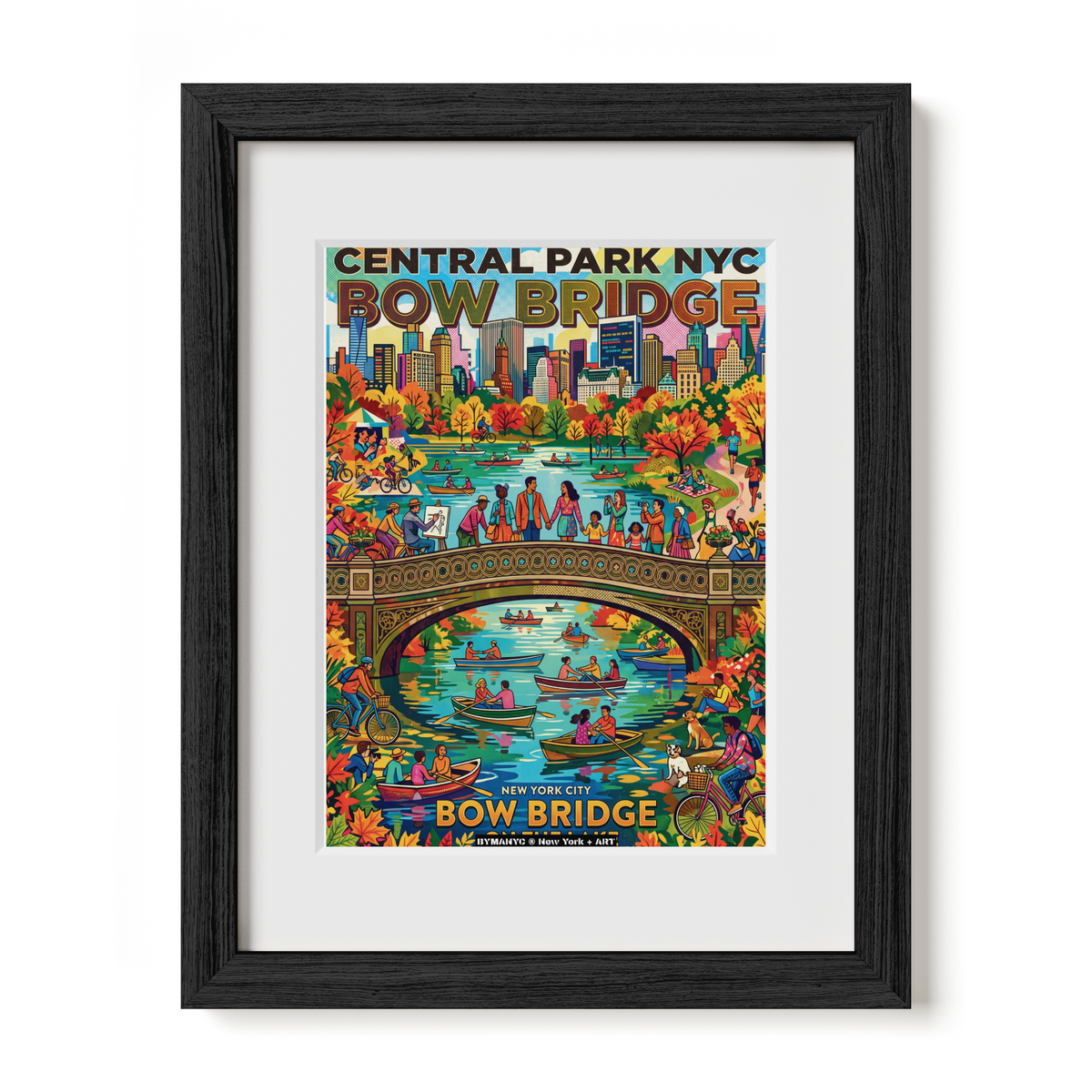 POSTER of ART NYC - CENTRAL PARK - Bow Bridge Scenic Landmark BYMANYC ® New York + ART Limited Edition