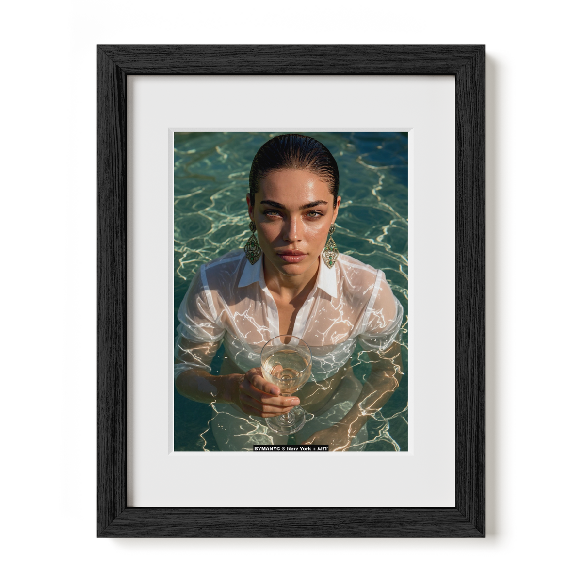 POSTER of ART AVANT-GARDE - THE AQUATIC TOAST - Submerged Wine Glass Portrait - BYMANYC ® New York + ART