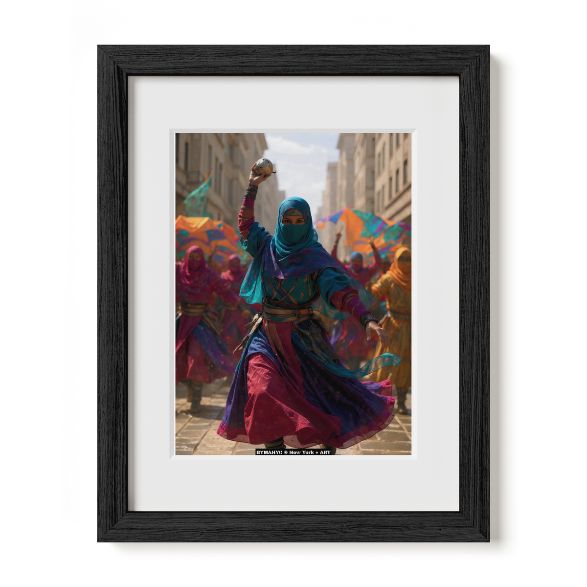 POSTER of ART AVANT-GARDE - THE STREET CELEBRATION - Colorful Festival Dancer with Sphere Portrait - BYMANYC ® New York + ART