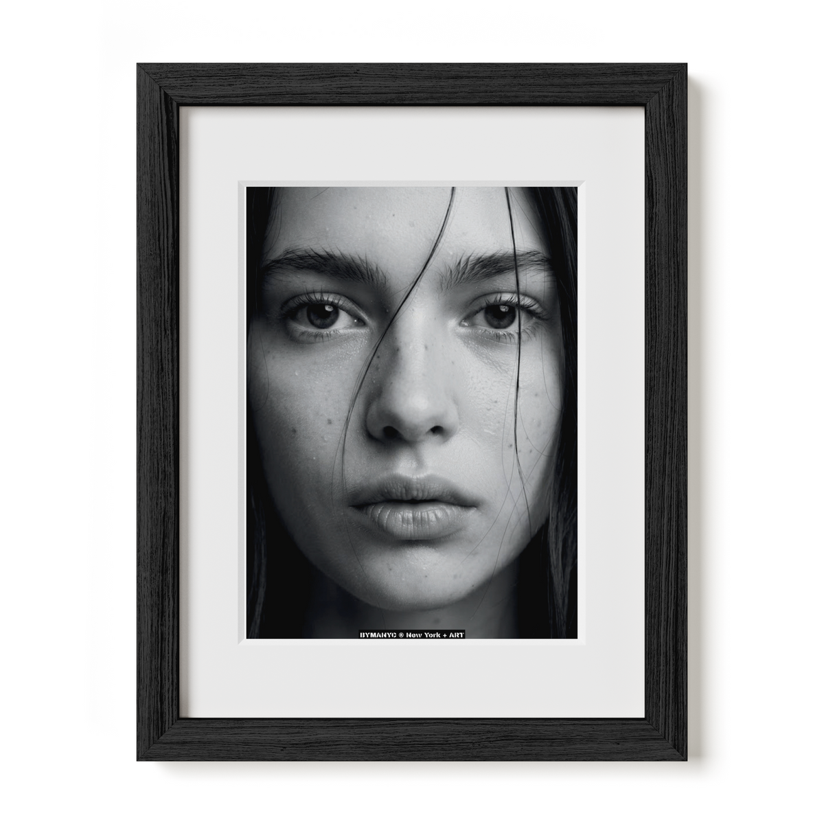 POSTER of ART AVANT-GARDE - THE RAW MONOCHROME - Close-Up Wet Skin Portrait in Black and White - BYMANYC ® New York + ART