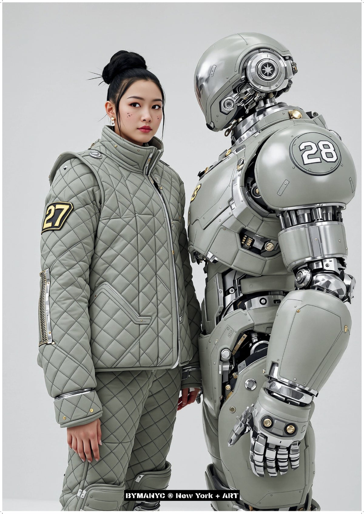 POSTER of ART VANGUARD - THE FUTURE OF RELATIONSHIPS - Conceptual Human and Robot Union - BYMANYC ® New York + ART
