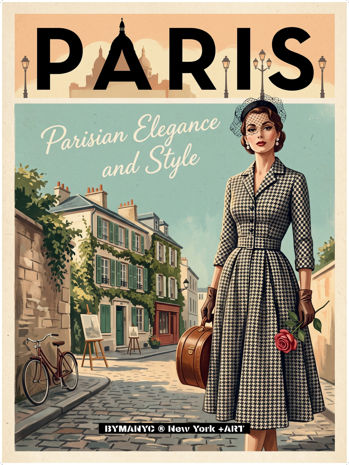 POSTER of VINTAGE ART - PARISIAN ELEGANCE AND STYLE BYMANYC ® New York + ART